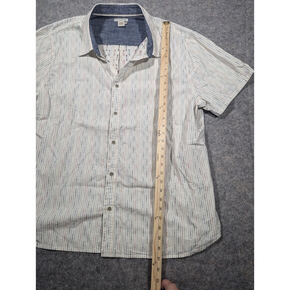 Carbon2cobalt XXL White Color Pattern Print Short Sleeve Button Down 100% Cotton - Picture 4 of 6